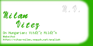 milan vitez business card